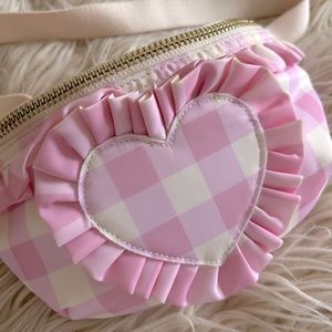 Stoney Clover Lane Ruffle Fanny Pack in Watermelon with Ruffle Heart Patch